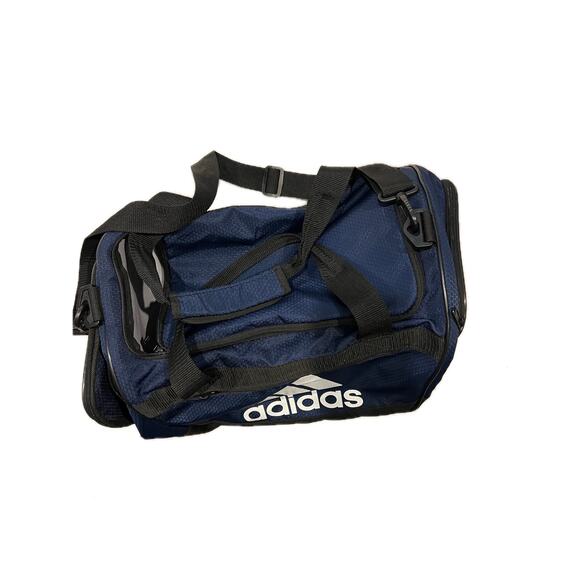 Adidas Defender Medium 20"x12"x10" Blue Black Duffel Bag - Picture 2 of 6